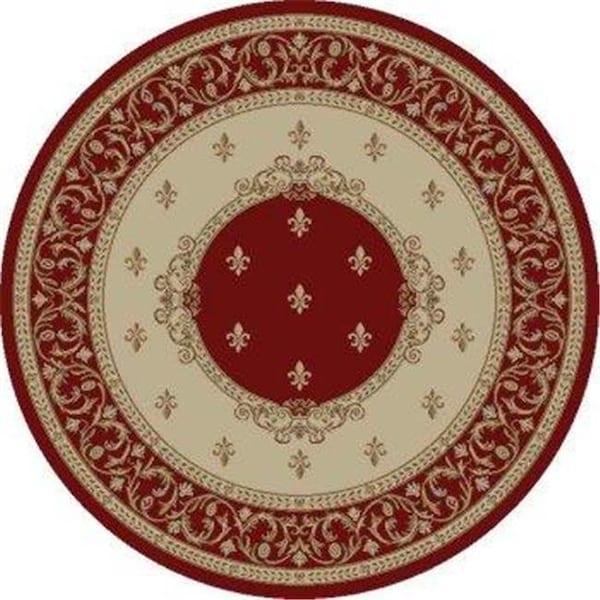 Concord Global Trading Concord Global 63104 3 ft. 11 ft. x 5 ft. 7 in. Jewel F. Lys Medallion - Red 63104 - main